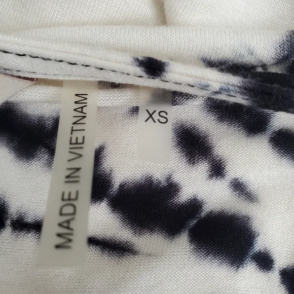 SOFT SURROUNDINGS TUNIC TIE DYE BOHO BLACK & WHITE LONG SLEEVE WOMENS (XS) - Picture 8 of 10